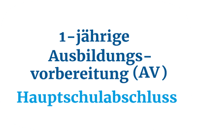 Ein einjähriger Bildungsgang zur Arbeitsvorbereitung für den Hauptschulabschluss wird vorgestellt.